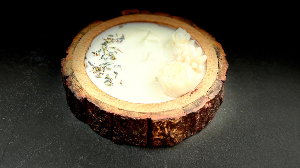 🌿Broomoon  Rustic Bloom Wooden Candle