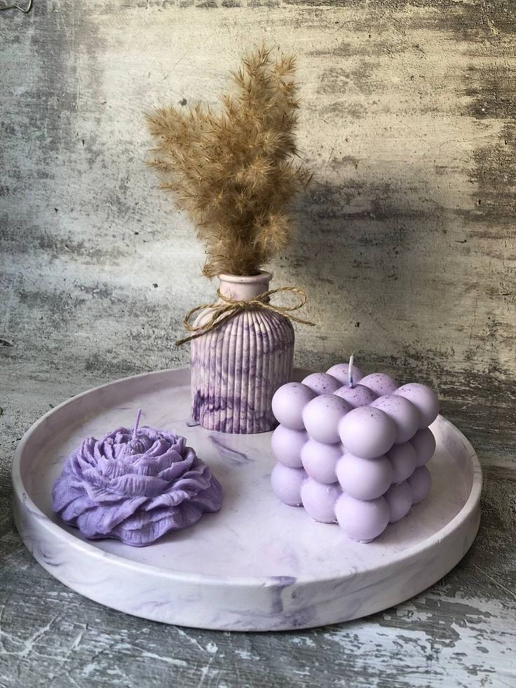 Bubble Cube Soy Wax Candle – Handmade Aesthetic Decorative Candle for Modern Home Décor