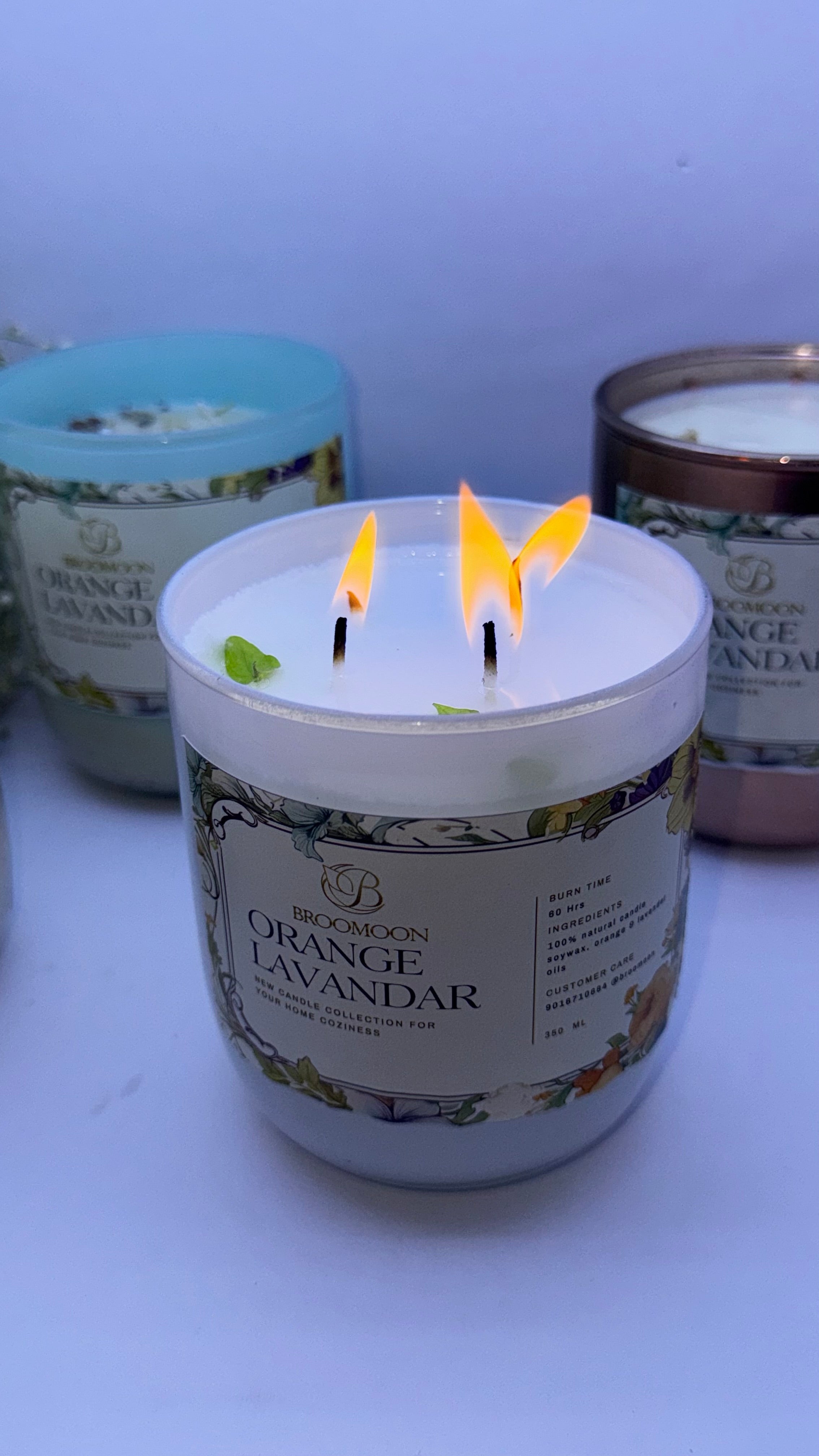 Orange Lavender Soy Wax Candle – Luxury Aromatherapy Jar Candle