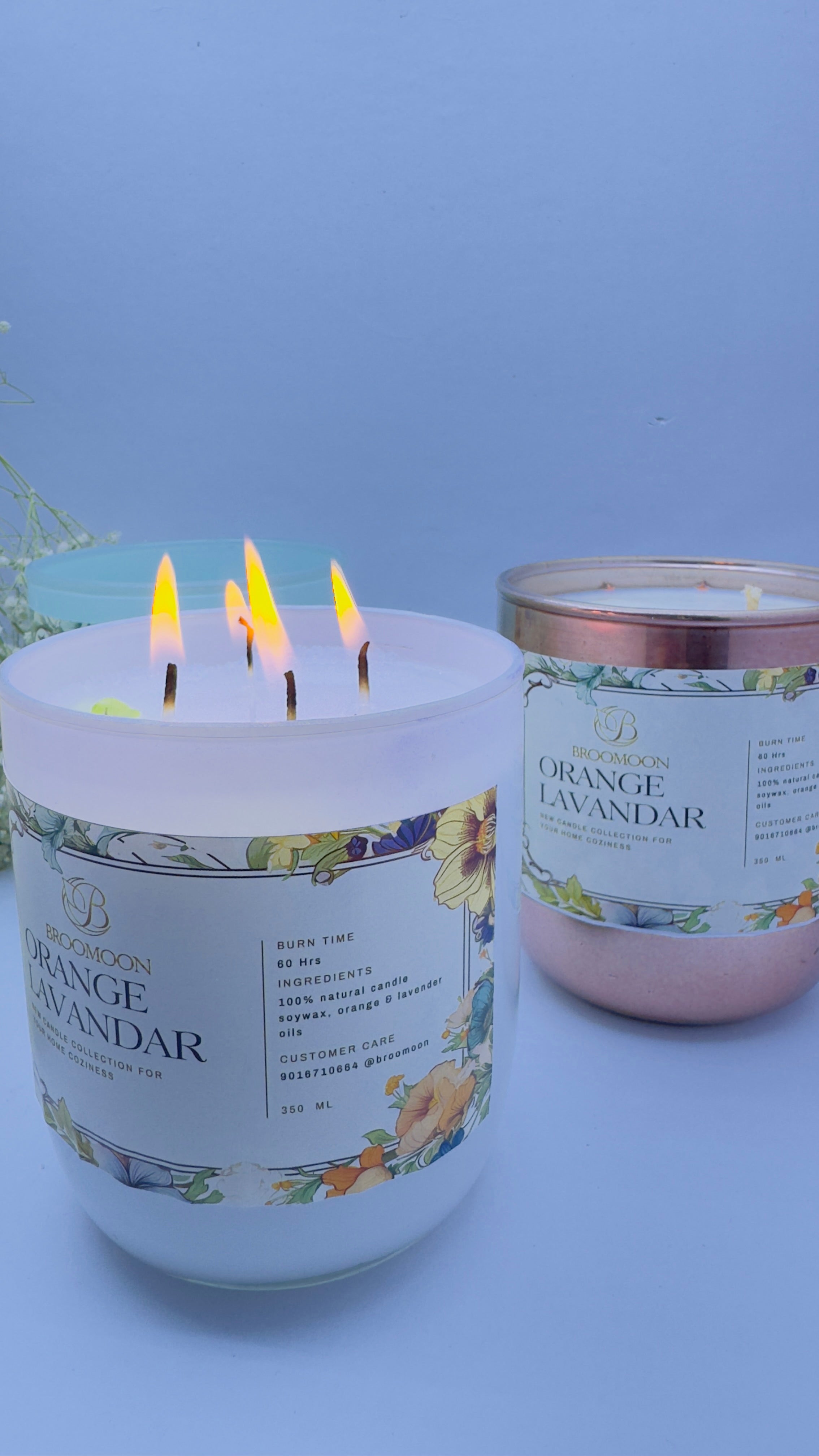 Orange Lavender Soy Wax Candle – Luxury Aromatherapy Jar Candle