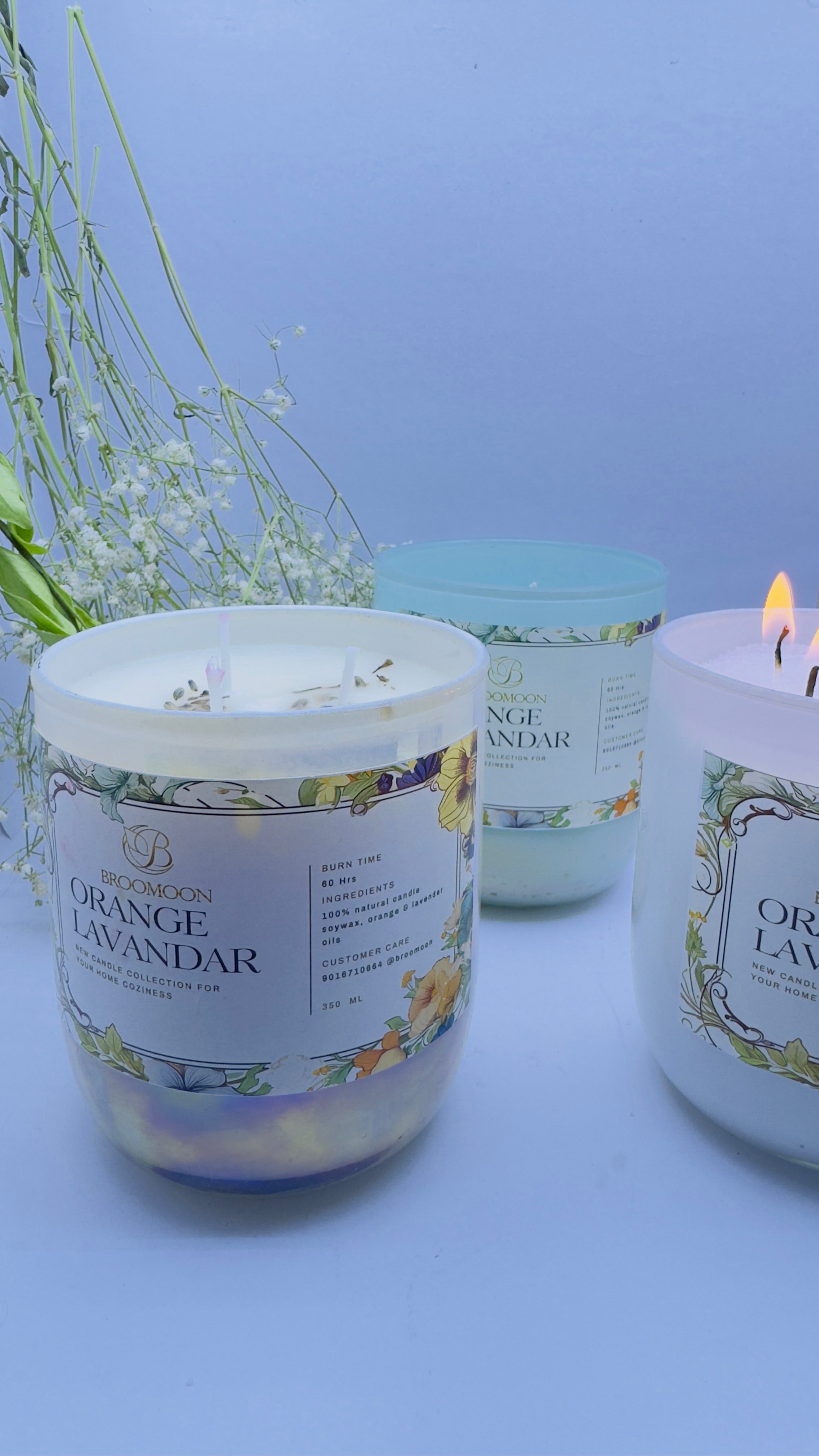 Orange Lavender Soy Wax Candle – Luxury Aromatherapy Jar Candle
