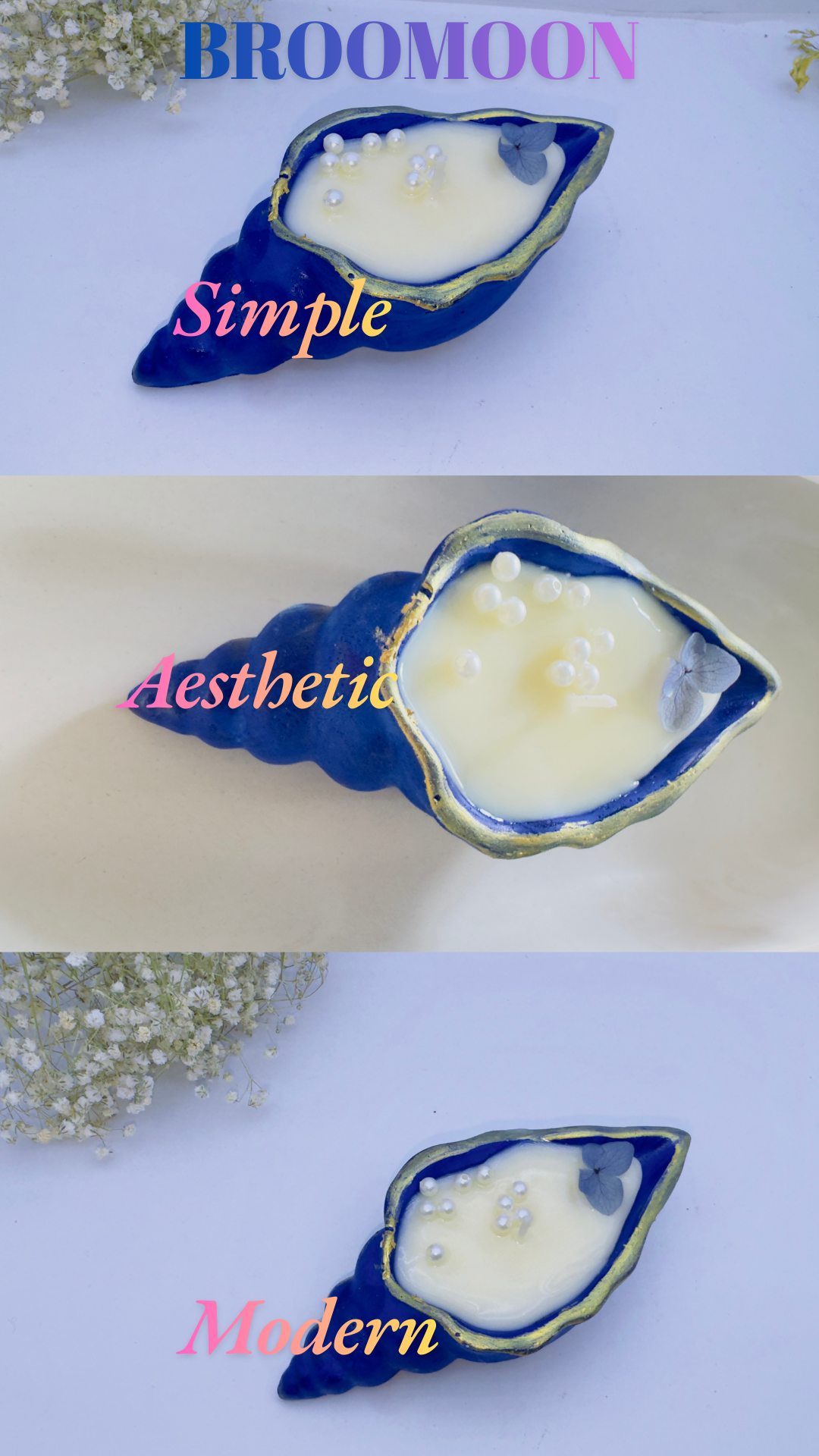 Ocean Bloom Shell Candle Collection