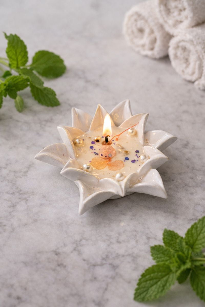 Ceramic  Aura Blossom Candle