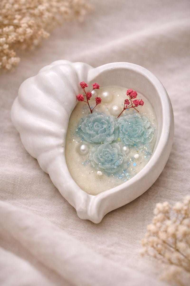 Seafoam Blossom Candle