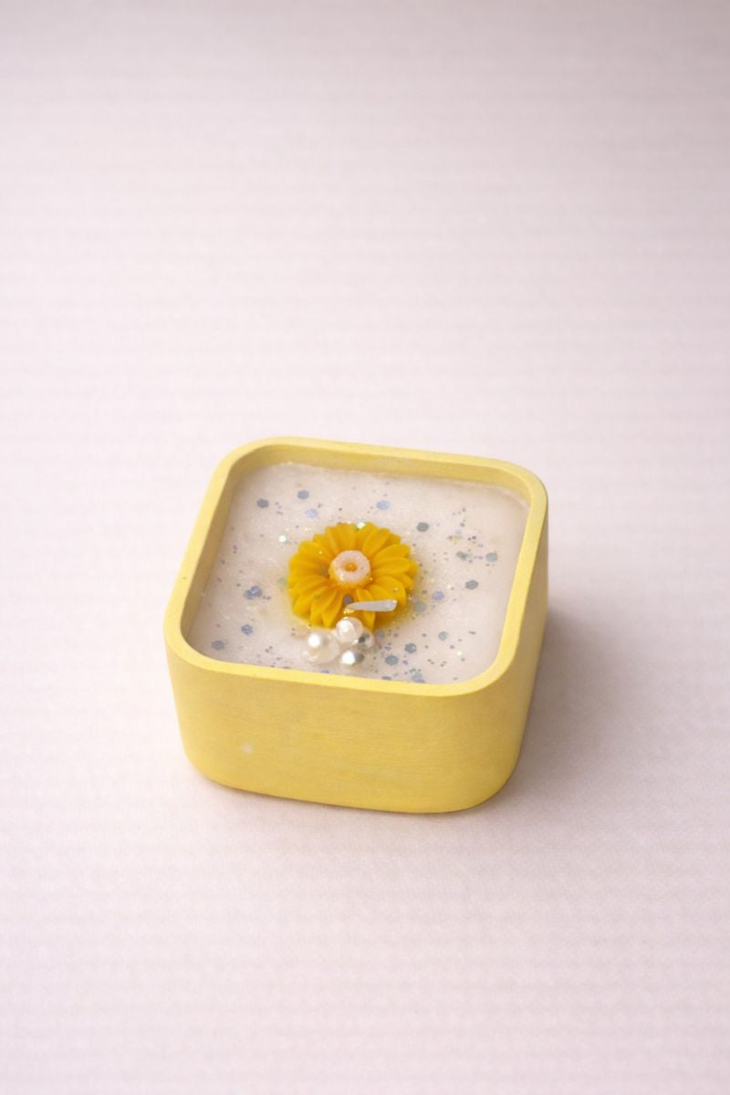 Floral Square Aroma Candle Concert Jar Candle